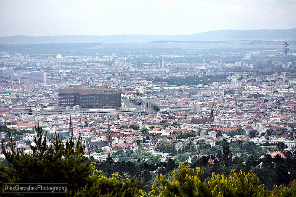 Blick auf Wien vom Häuserl am Roan