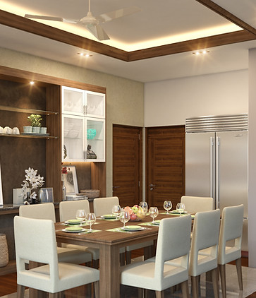 Interiors of Dining Room Designed by Aarco Designers