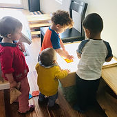 kids playing with lights