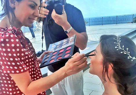 Wedding make up being applied on a beautiful day by the Amalfi Coast