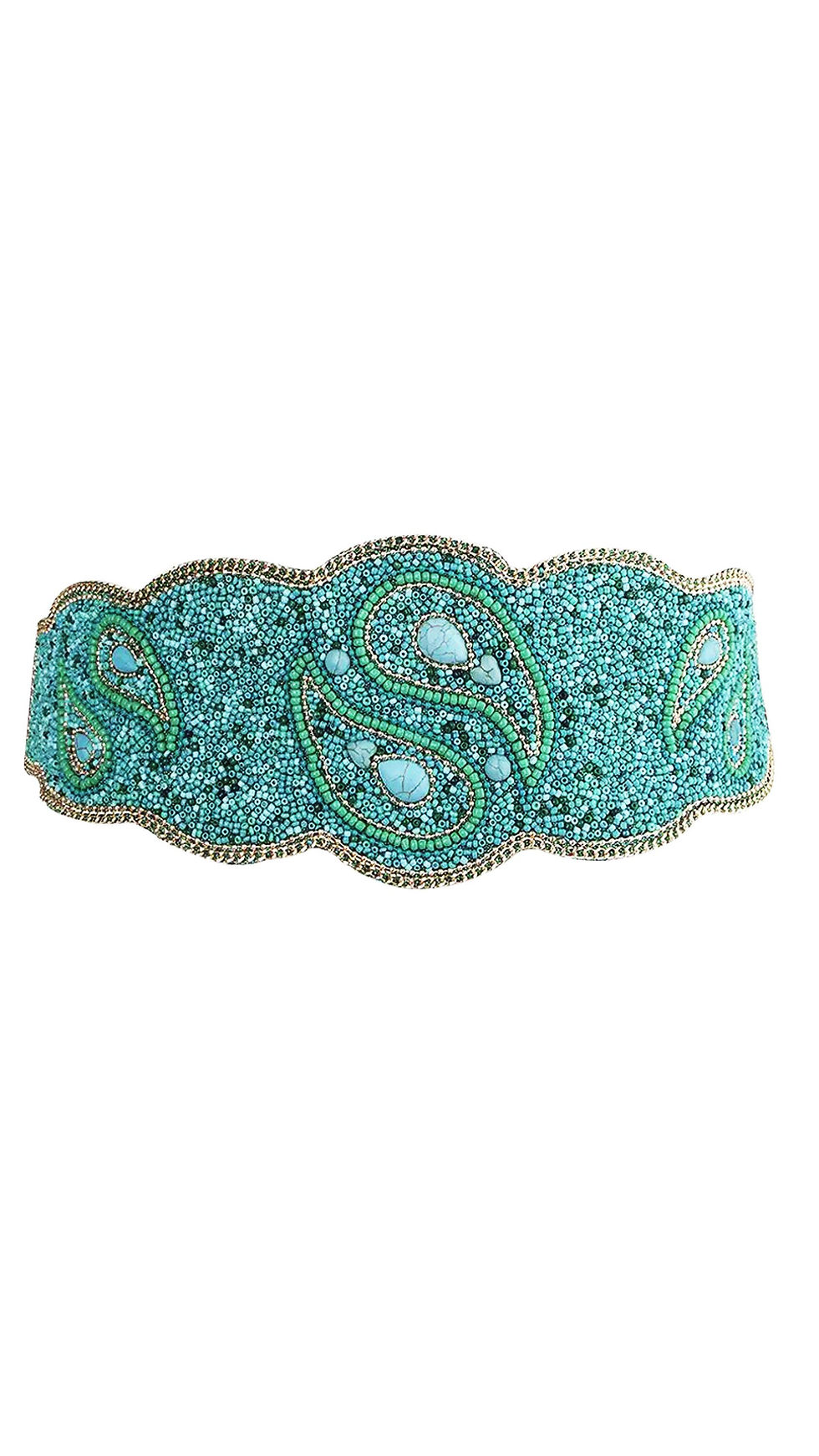 Thumbnail: Teal beaded women's belt