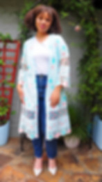 Light Blue Cotton Embroidery Cardigan Full Sleeves