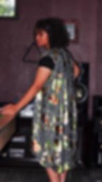 Black Shimmering Floral Evening Overcoat