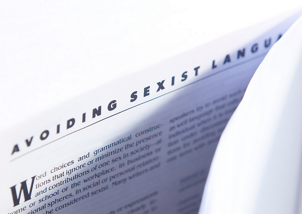 Article title saying "Avoiding sexist language"