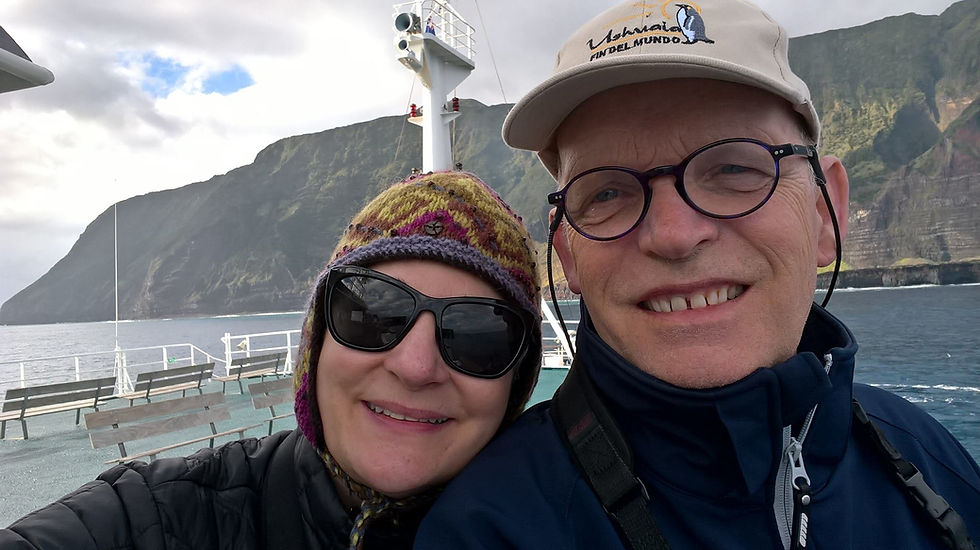 Chuck and Susan on a penguin journey