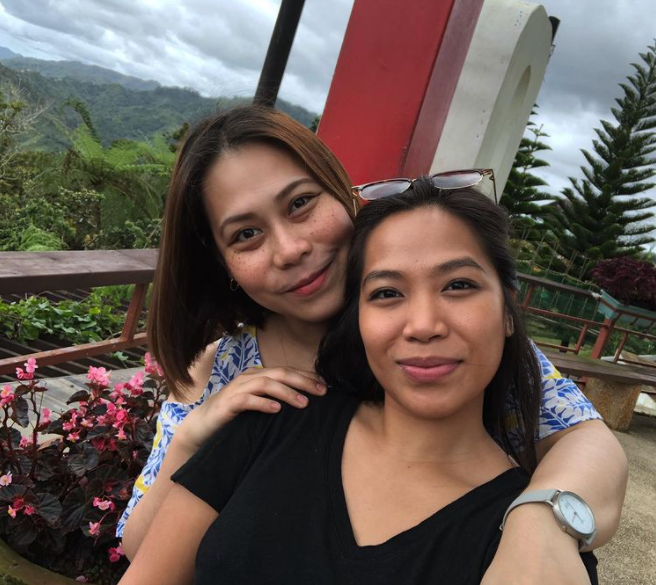 Christine with her sister