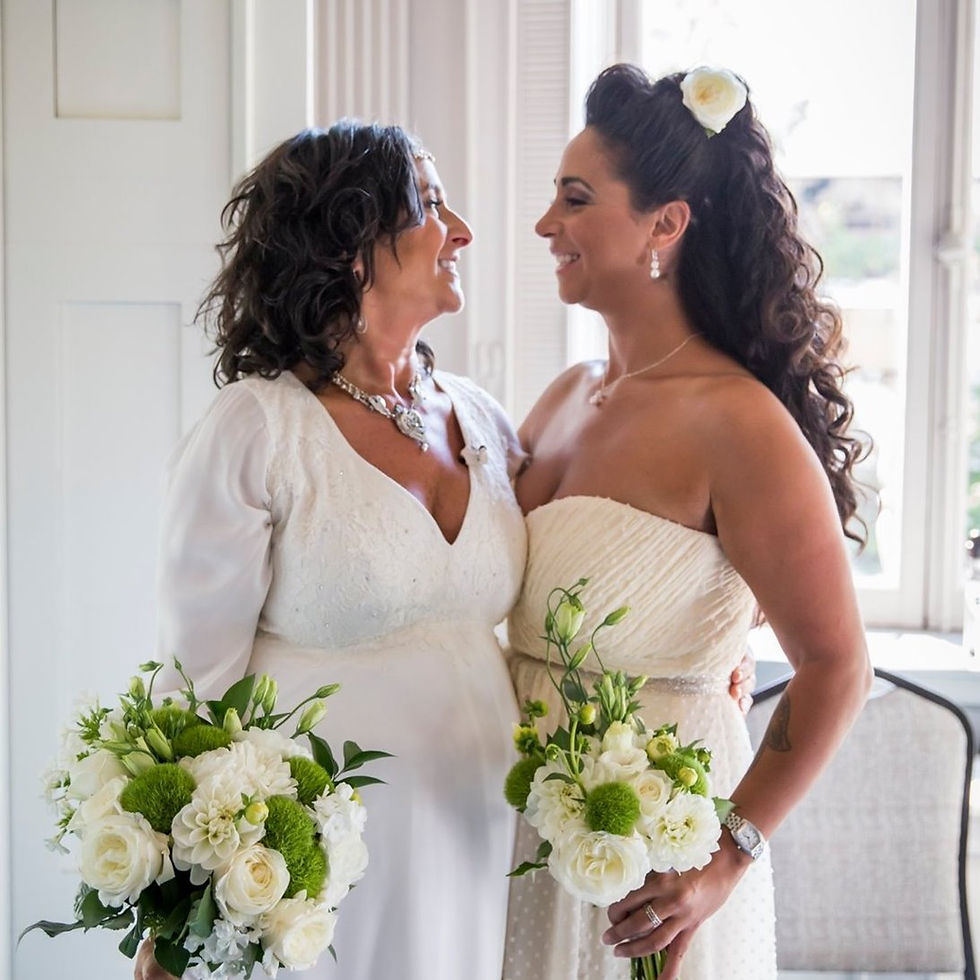 Lisa with her daughter at her wedding