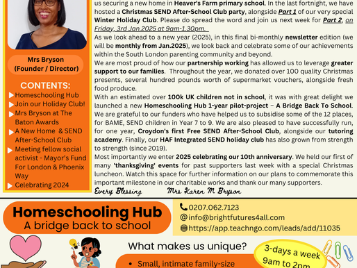 NOVEMBER/ DECEMBER 2024 Newsletter