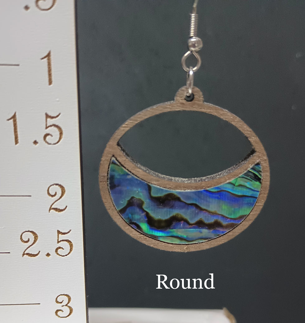 Exquisite Walnut Earrings with New Zealand Abalone Shell Inlay