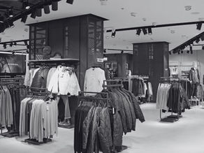 Black and white retail store