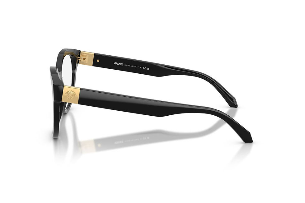 Thumbnail: VERSACE 3384 GB1 - Black Round Eyeglasses for Women