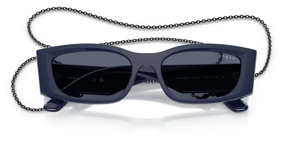 Thumbnail: VOGUE 5655SU 324087 - Blue / Navy Rectangle Sunglasses for Women