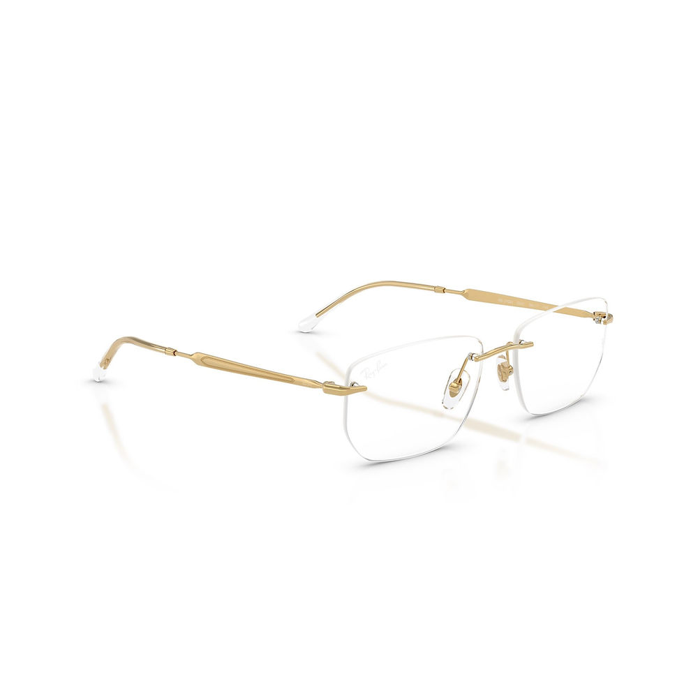 Thumbnail: RAY BAN 3768V 2500 - Gold Rectangle Eyeglasses for Men