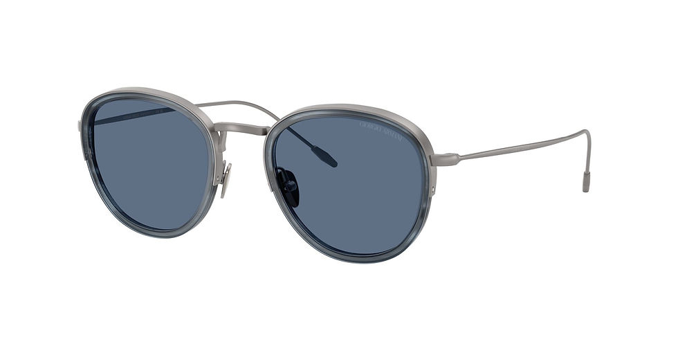 Thumbnail: GIORGIO ARMANI 6068 300380 - Oxide / Gunmetal Round Sunglasses for Men