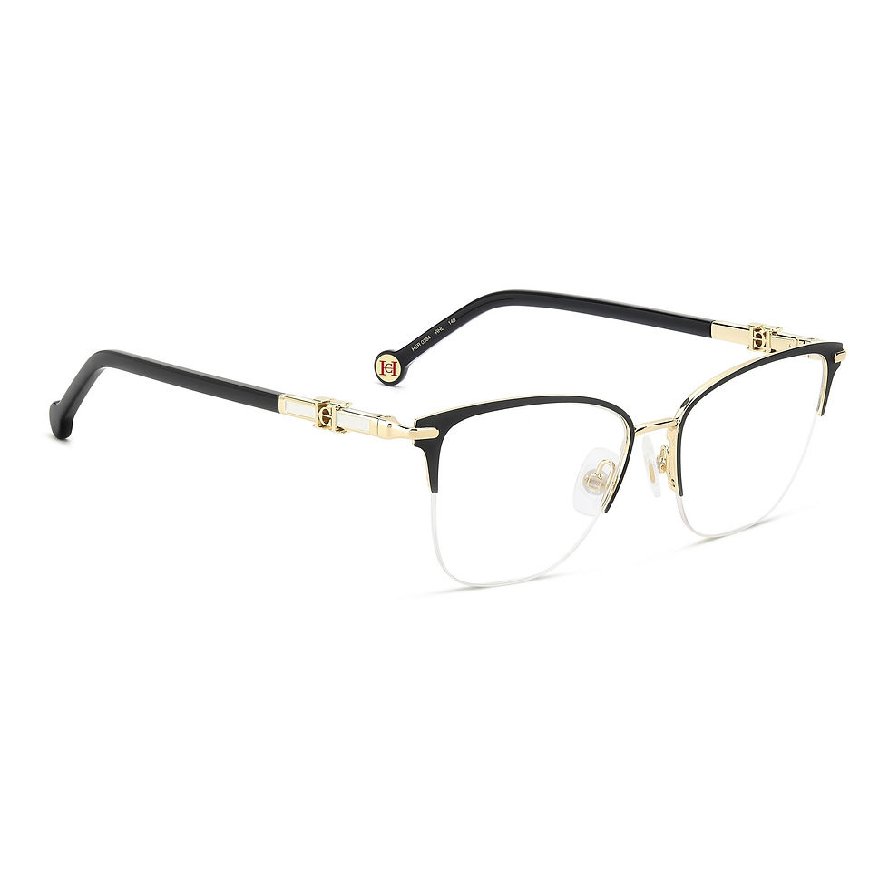 Thumbnail: CAROLINA HERRERA HER 0384 RHL - Black Cateye Eyeglasses for Women