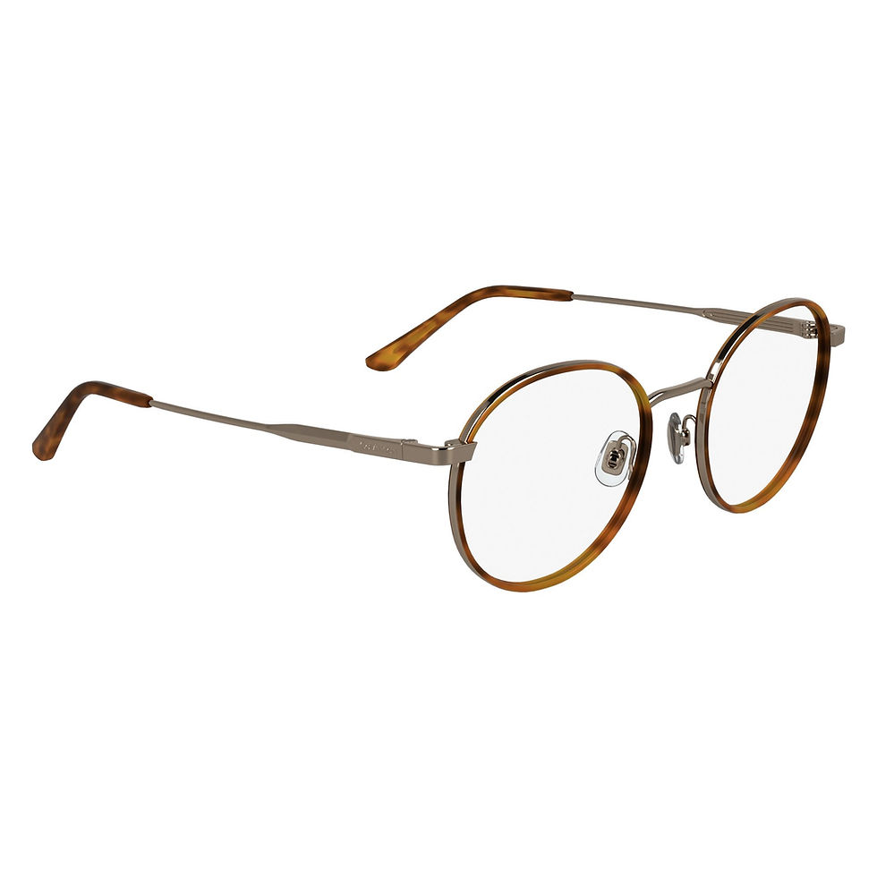 Thumbnail: CALVIN KLEIN 24114 265 - Gold Round Eyeglasses for Men