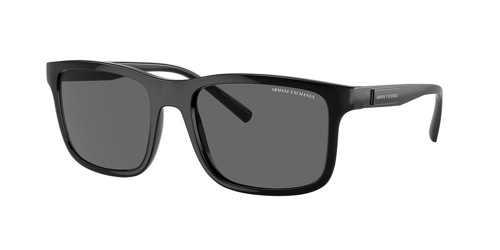 Thumbnail: ARMANI EXCHANGE 4145S 815887 - Black Rectangle Sunglasses for Men