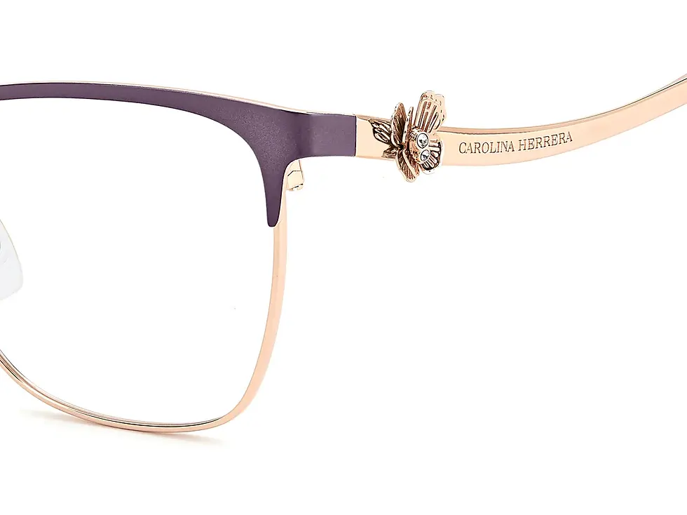 Thumbnail: CAROLINA HERRERA HER 0398 BSU - Gold Cateye Eyeglasses for Women