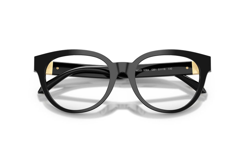 Thumbnail: VERSACE 3384 GB1 - Black Round Eyeglasses for Women