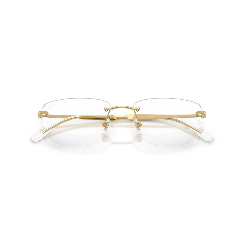 Thumbnail: RAY BAN 3768V 2500 - Gold Rectangle Eyeglasses for Men
