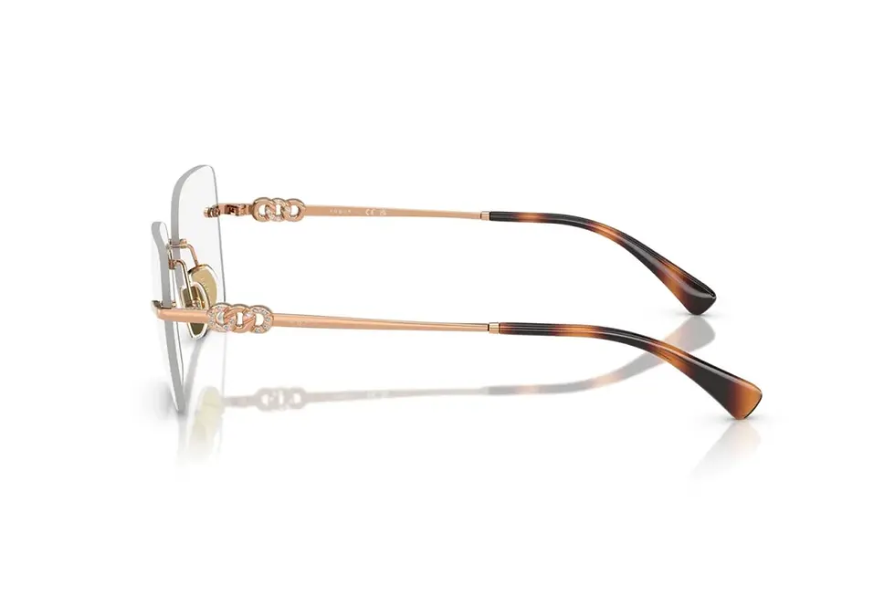Thumbnail: VOGUE 4320B 5152 - Gold Square Eyeglasses for Women