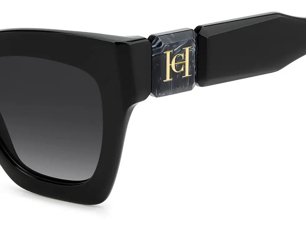 Thumbnail: CAROLINA HERRERA HER 0327/S 807 - Black Cateye Sunglasses for Women