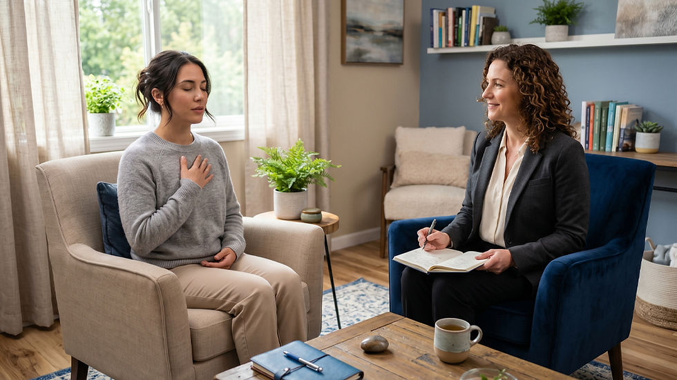 Therapist using evidence-based techniques for anxiety relief in Mississauga