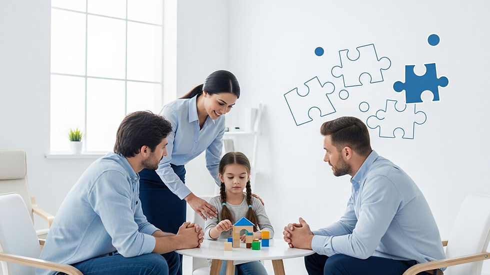 Family counseling session helping children cope after separation or divorce in Mississauga