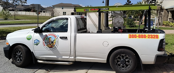 Patio cleaning service removing algae mildew and dirt from outdoor surface
