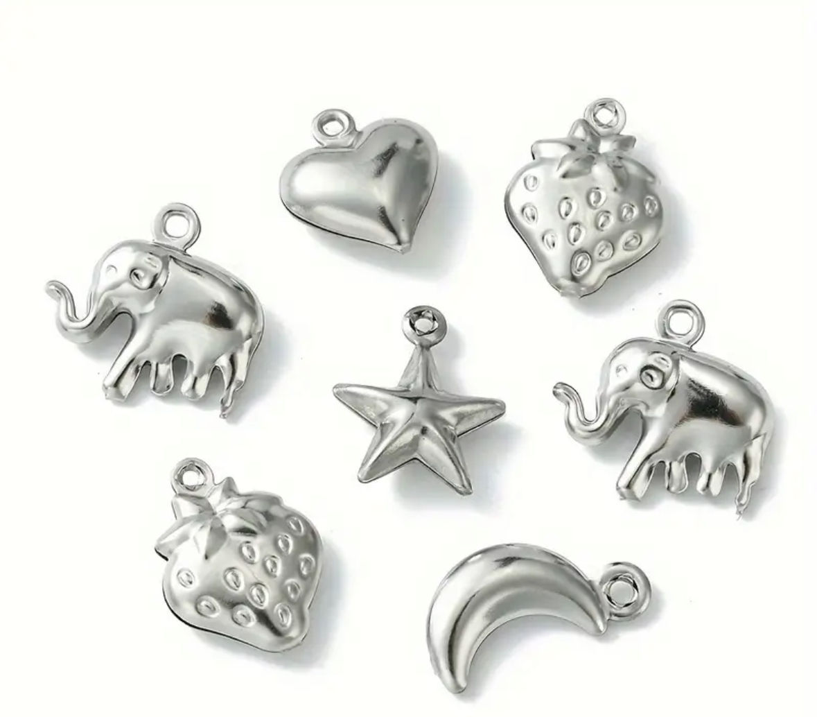 Dijes Plateados Acero Inoxidable 1,5cm