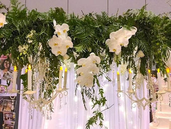 Flowers and chandeliers