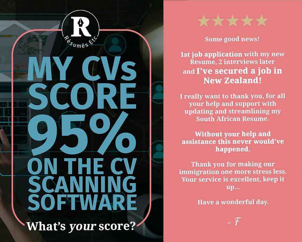 My CVs score 95% on the ATS