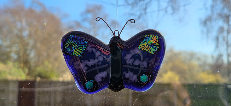 Thumbnail: Fused glass butterfly suncatcher