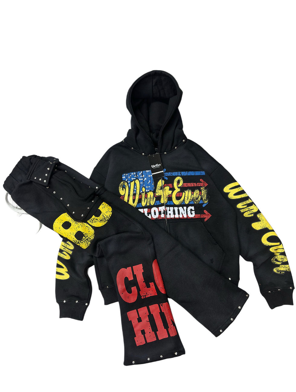 Thumbnail: BLACK HEAVY STONE EMBELLISHED PANTS