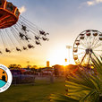 Carnival rides at Port Orange Family Days community event with logo