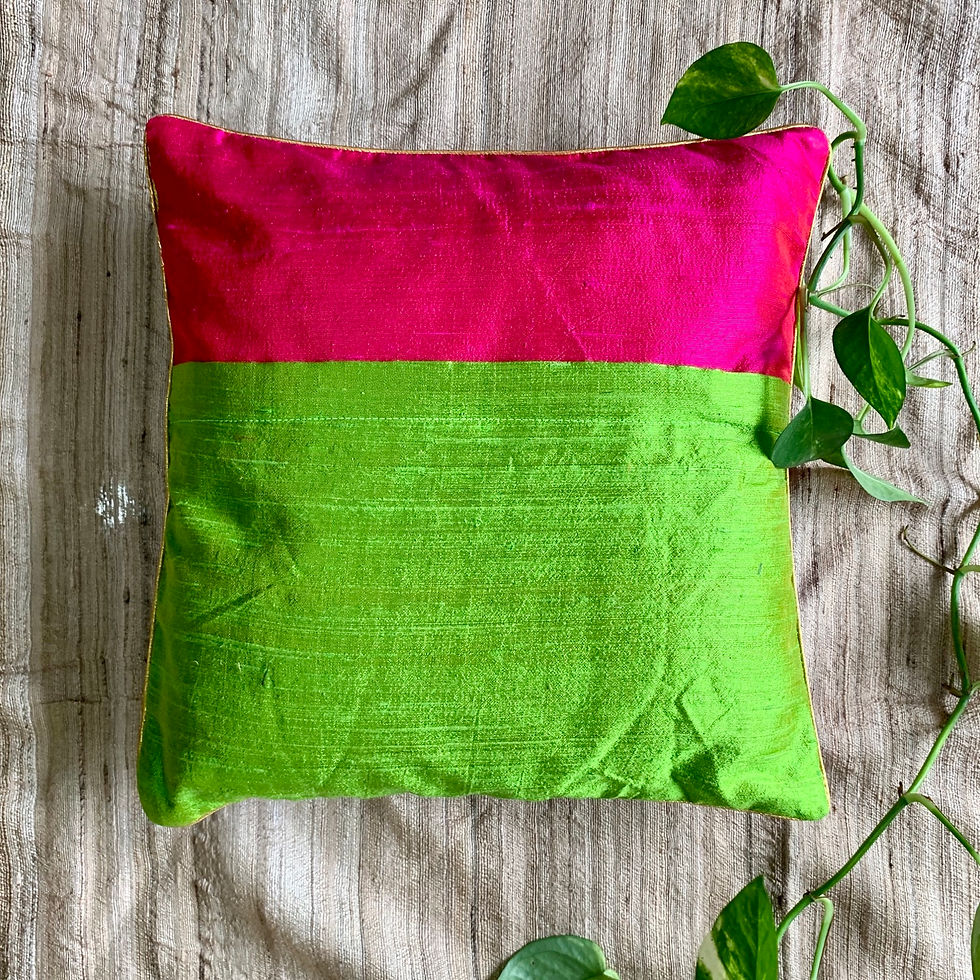 Thumbnail: Set of 2-Raw Silk Cushion Covers-12"x12""x12"