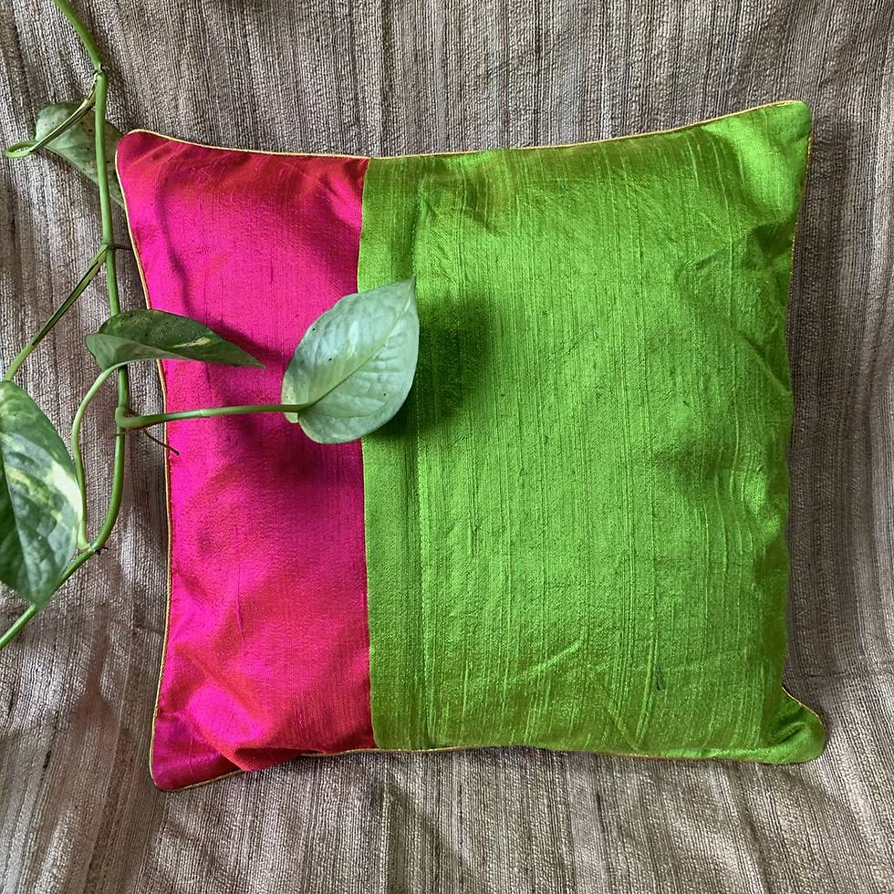 Thumbnail: Set of 2-Raw Silk Cushion Covers-12"x12""x12"