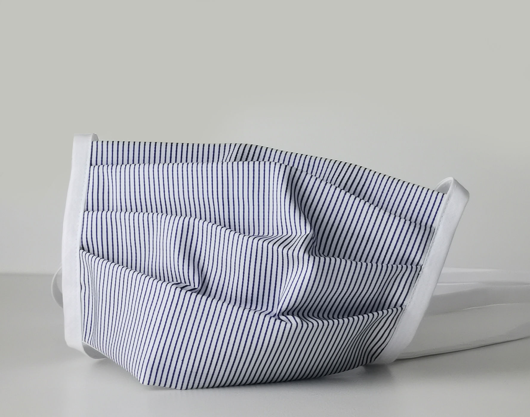 Behelfsmaske Baumwolle - Blue Stripes