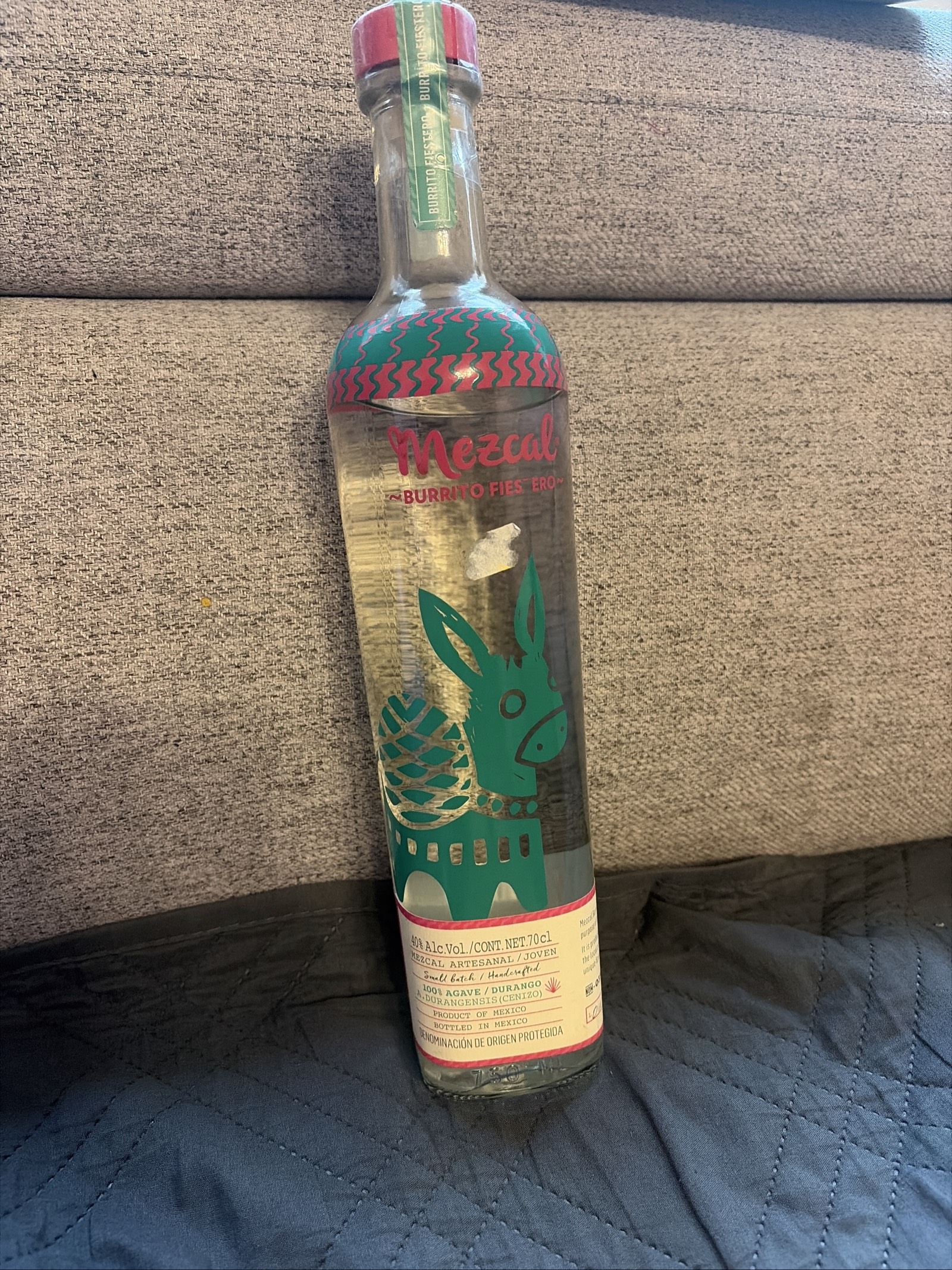 Burrito Fiestero Mezcal Artesanal Joven 70cl