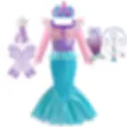 Thumbnail: Girls' Pink Mermaid Dress: Luxury Sequin Princess Costume