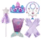 Thumbnail: Girls' Pink Mermaid Dress: Luxury Sequin Princess Costume