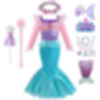 Thumbnail: Girls' Pink Mermaid Dress: Luxury Sequin Princess Costume