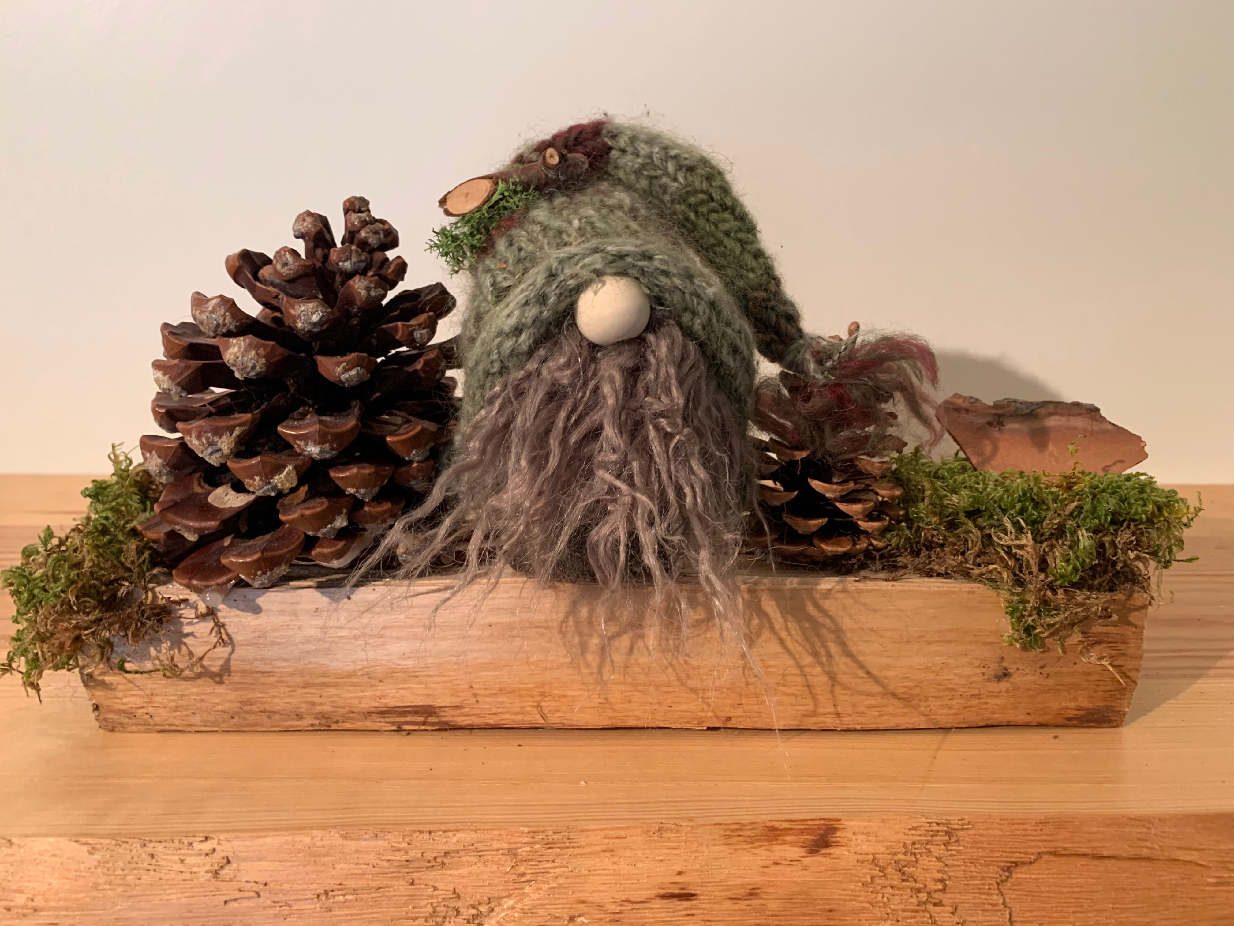 Arrangement bois naturel 1 lutin