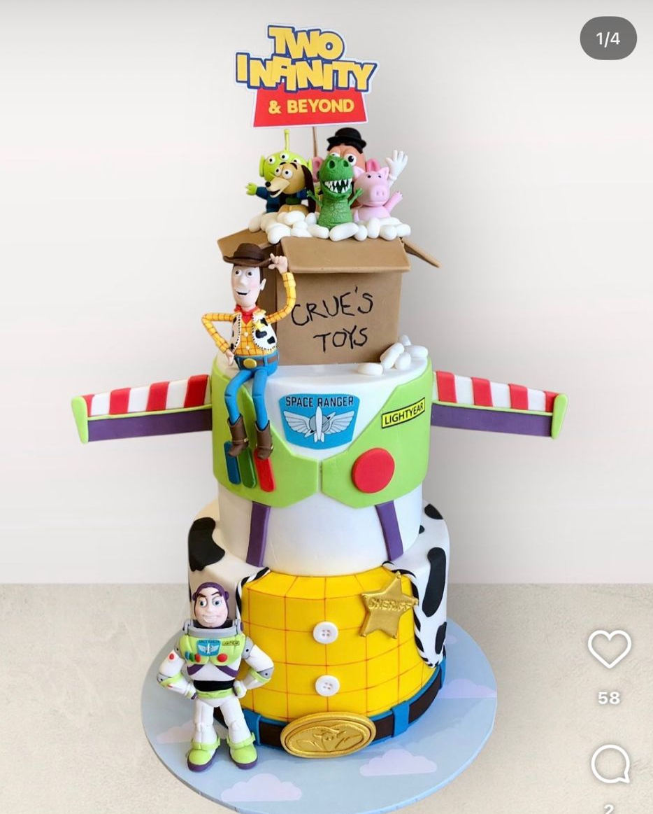 Bespoke celebration cake with intricate floral icing details, crafted in Solihull, West Midlands.