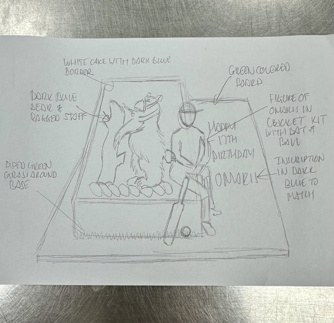 Bespoke single-tier cake with elegant white fondant and delicate floral accents, crafted in Solihull, West Midlands.