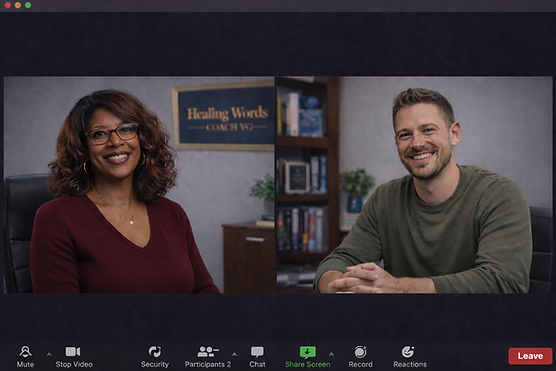 Coach Judy and client on Zoom