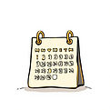 gold calendar cartoon graphic