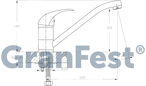 СМЕСИТЕЛИ В ЦВЕТ МОЙКИ GRANFEST GF-Z3321