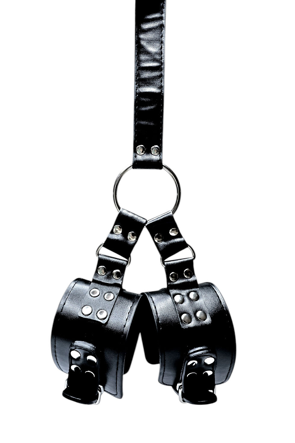 Thumbnail: 4-Piece Black Leather Bondage Set