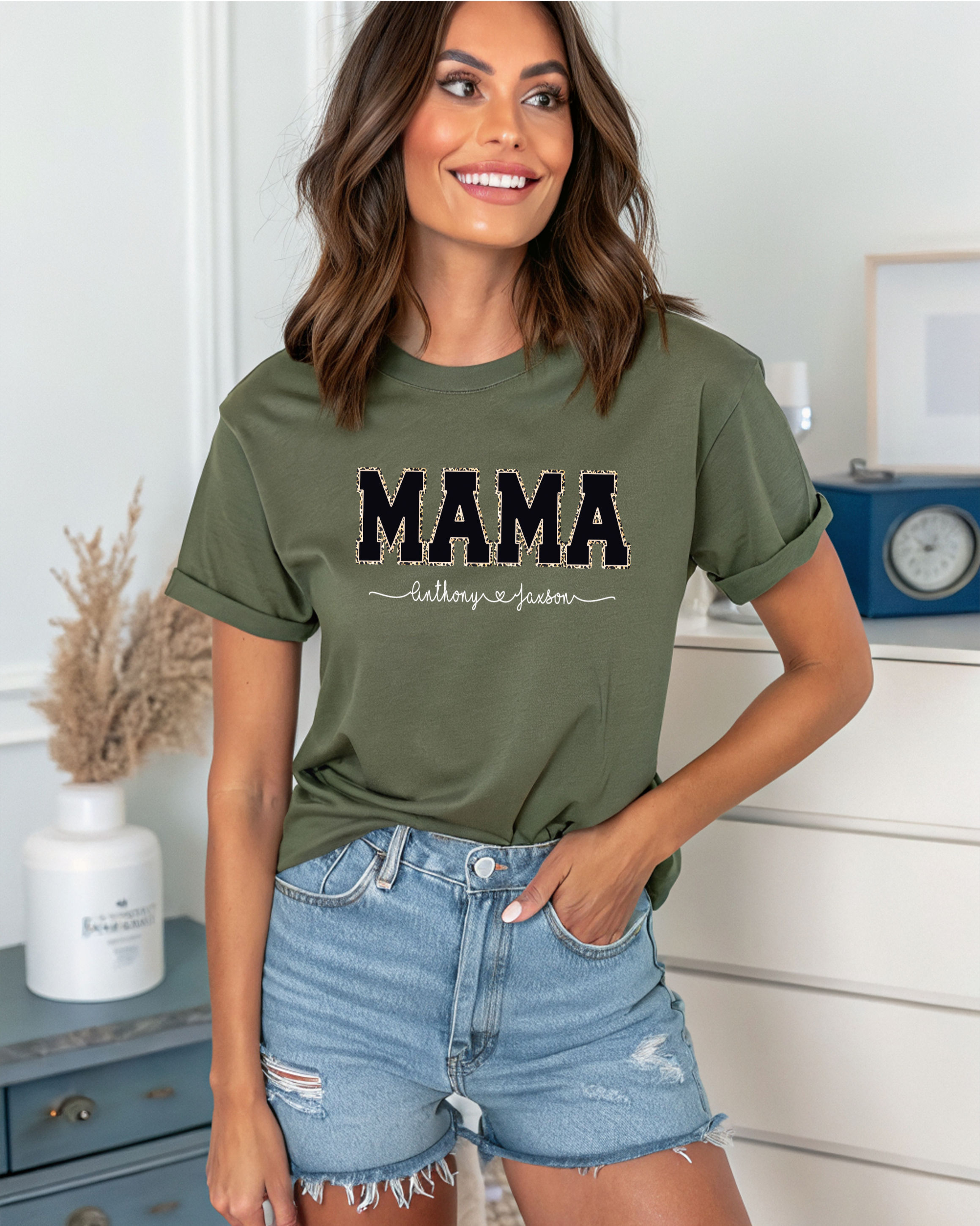 Personalized Mama Leopard Shirt